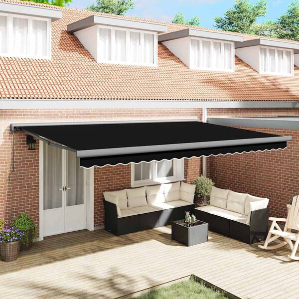 vidaXL Mark&yacute;za Čern&aacute; 500 x 300 x 165 cm Polyester a hlin&iacute;k