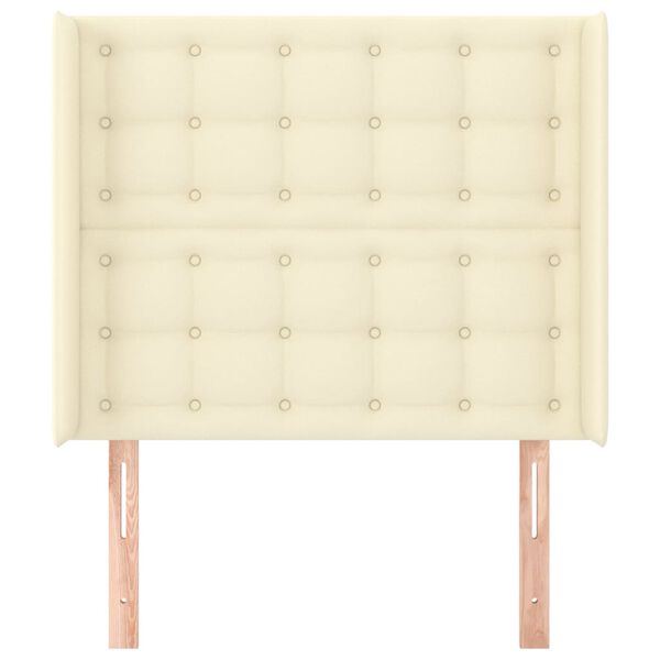 vidaXL Čelo postele typu u&scaron;&aacute;k kr&eacute;mov&eacute; 103x16x118/128 cm uměl&aacute; kůže