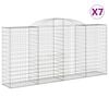 vidaXL Klenut&eacute; gabionov&eacute; ko&scaron;e 7 ks 300x50x140/160cm pozinkovan&eacute; železo