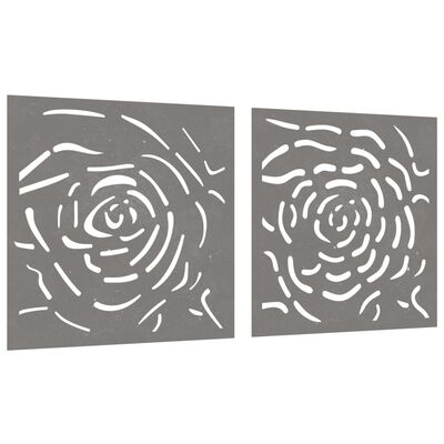 vidaXL Zahradní nástěnné dekorace 2 ks 55 x 55 cm cortenová ocel Růže