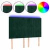 vidaXL Čelo postele s LED tmavě zelen&aacute; 144x5x118/128 cm samet