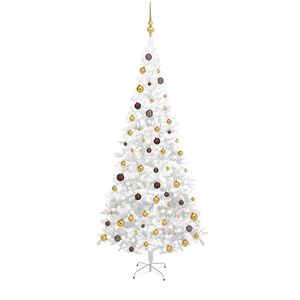 vidaXL Uměl&yacute; v&aacute;nočn&iacute; stromek s LED osvětlen&iacute;m L 240 cm b&iacute;l&yacute;
