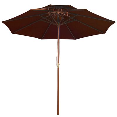 vidaXL Dvoupatrový slunečník s dřevěnou tyčí terakotový 270 cm
