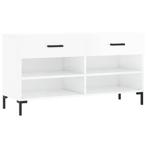 vidaXL Botn&iacute;k b&iacute;l&yacute; s vysok&yacute;m leskem 102 x 35 x 55 cm kompozitn&iacute; dřevo