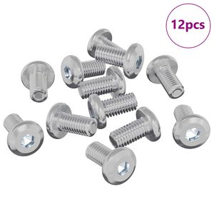 vidaXL Z&aacute;mkov&yacute; &scaron;roub Jednobarevn&yacute; 12 pcs Stř&iacute;brn&aacute; M6 x 12 mm Ocel