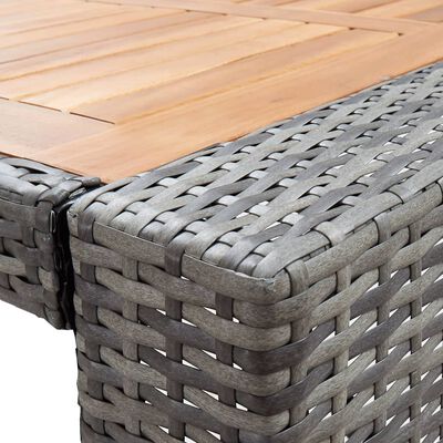vidaXL 5dílný zahradní barový set polyratan a akáciové dřevo šedý