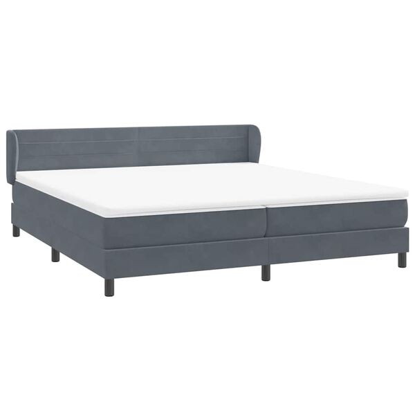 vidaXL Postel Box Spring s matracemi tmavě &scaron;ed&aacute; 180x220 cm samet