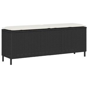 vidaXL Zahradn&iacute; lavice s podu&scaron;kou čern&aacute; 110x30x40,5 cm polyratan