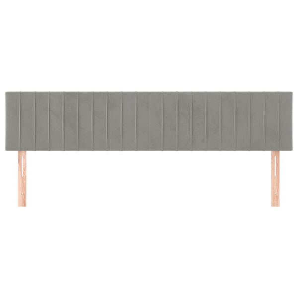 vidaXL Čela postele 2 ks světle &scaron;ed&aacute; 80x5x78/88 cm samet