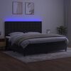 vidaXL Box spring postel s matrac&iacute; a LED čern&aacute; 200x200 cm samet
