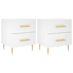vidaXL Nočn&iacute; stolky 2 ks b&iacute;l&eacute; 40 x 35 x 47,5 cm kompozitn&iacute; dřevo