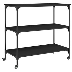 vidaXL Kuchyňsk&yacute; voz&iacute;k čern&yacute; 102 x 50 x 95 cm kompozitn&iacute; dřevo