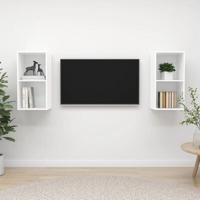 vidaXL Nástěnné TV skříňky 2 ks bílé kompozitní dřevo