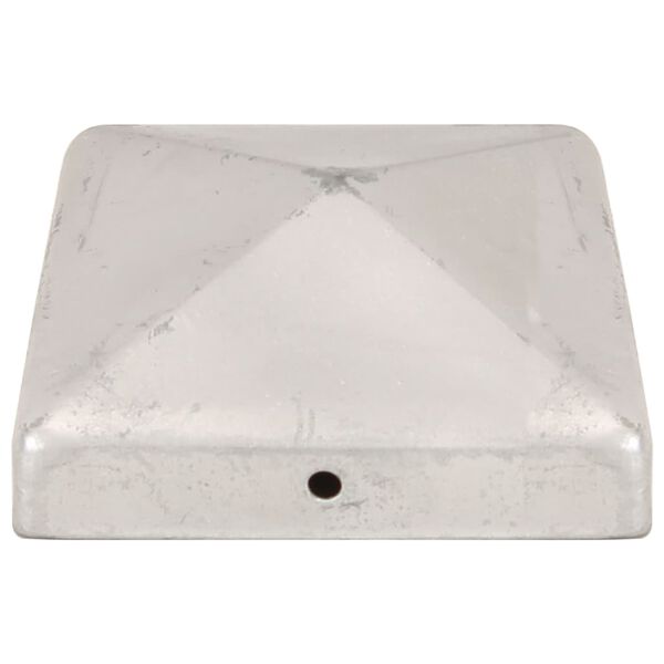 vidaXL Krytky na plotové sloupky stříška 6 ks pozinkovaný kov 91x91 mm