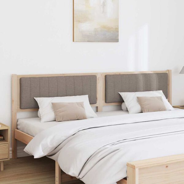 vidaXL Čalouněn&eacute; čelo postele s čelo Hněd&aacute; 200 cm Masivn&iacute; borov&eacute; dřevo