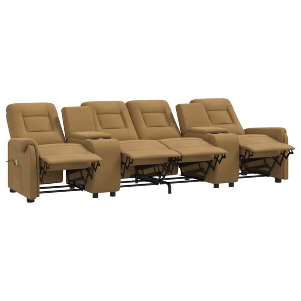 vidaXL 4m&iacute;stn&eacute; mas&aacute;žn&iacute; polohovac&iacute; křeslo s drž&aacute;ky n&aacute;pojů taupe