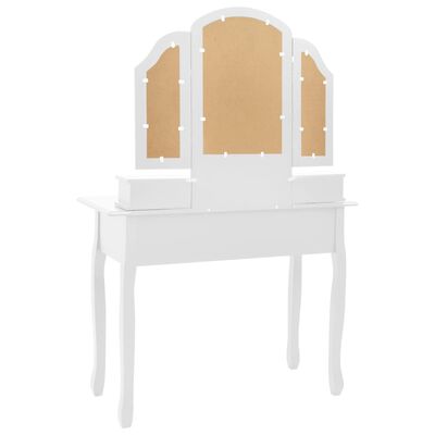 vidaXL Toaletní stolek se stoličkou bílý 100 x 40 x 146 cm pavlovnia