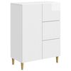 vidaXL Serv&iacute;rovac&iacute; skř&iacute;ň B&iacute;l&aacute; s vysok&yacute;m leskem 66 x 34,5 x 90 cm