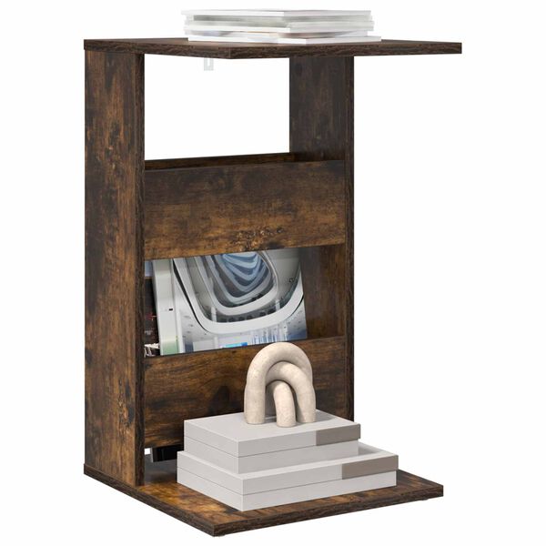 vidaXL Bočn&iacute; stůl Kouřov&yacute; dub 40 x 35 x 60,5 cm kompozitn&iacute; dřevo