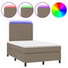 vidaXL Box spring postel s matrac&iacute; a LED taupe 120x190 cm textil