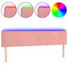 vidaXL Čelo postele s LED růžov&eacute; 160x5x78/88 cm samet
