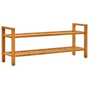 vidaXL Botn&iacute;k se 2 policemi 100 x 27 x 40 cm masivn&iacute; dubov&eacute; dřevo