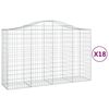 vidaXL Klenut&eacute; gabionov&eacute; ko&scaron;e 18ks 200x50x120/140cm pozinkovan&eacute; železo