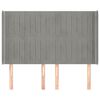 vidaXL Čelo postele typu u&scaron;&aacute;k světle &scaron;ed&eacute; 147x16x118/128 cm samet