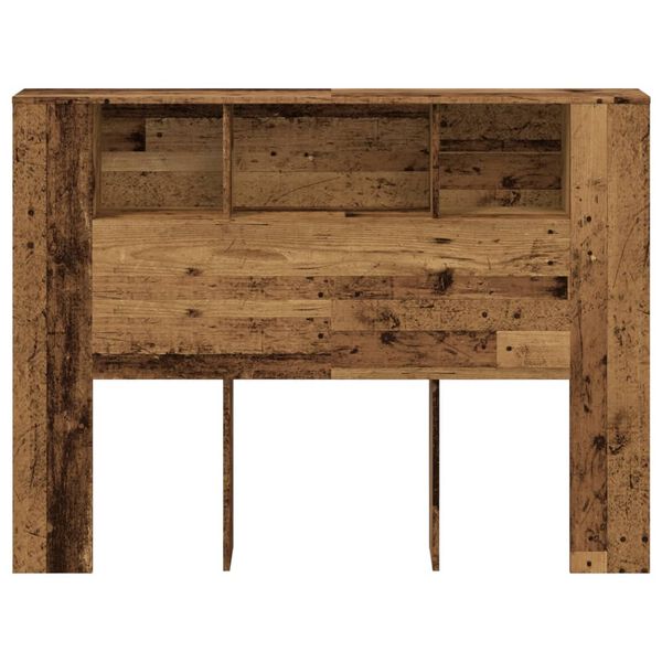 vidaXL Čelo postele s úložným prostorem old wood 140 x 18,5 x 102,5 cm