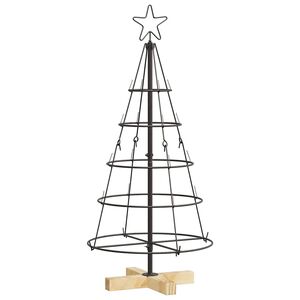 vidaXL V&aacute;nočn&iacute; kuželov&yacute; stromeček s stojanem Čern&aacute; 90 cm Ocel