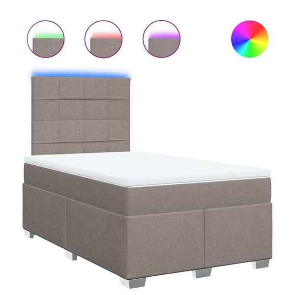 vidaXL Box spring postel s matrac&iacute; taupe 120x200 cm textil