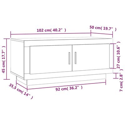 vidaXL Konferenční stolek hnědý dub 102 x 50 x 45 cm kompozitní dřevo