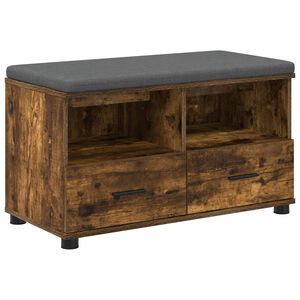 vidaXL Chodbičkov&aacute; lavice s pol&scaron;t&aacute;řem Uzen&yacute; Dub 80 x 38 x 46 cm