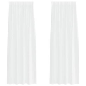 vidaXL Voile Z&aacute;clona 2 ks B&iacute;l&aacute; 260 x 140 cm Polyester
