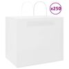 vidaXL Pap&iacute;rov&eacute; s&aacute;čky 250 ks s uchy b&iacute;l&eacute; 32x22x28 cm