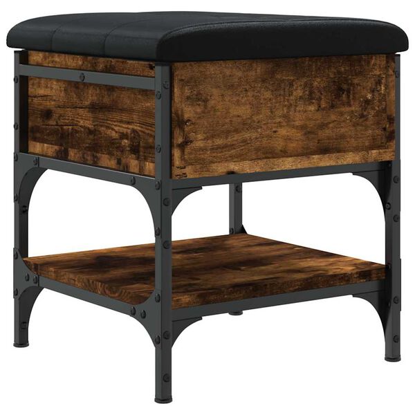 vidaXL Lavice s botn&iacute;kem kouřov&yacute; dub 42 x 42 x 45 cm kompozitn&iacute; dřevo