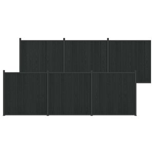 vidaXL Plotov&yacute; panel 6 ks 1055 x 186,5 cm WPC a hlin&iacute;k Čern&aacute;