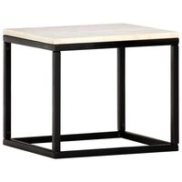 vidaXL Konferenční stolek bílý 40x40x35 cm pravý kámen mramorový vzor