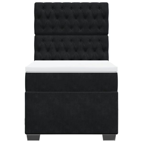 vidaXL Box spring postel s matrac&iacute; čern&aacute; 80 x 200 cm samet