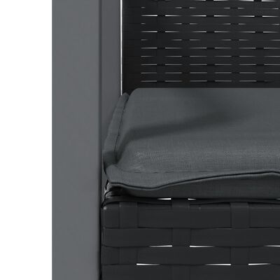 vidaXL Zahradní židle s poduškami 6 ks černé 56,5x57x83 cm polyratan