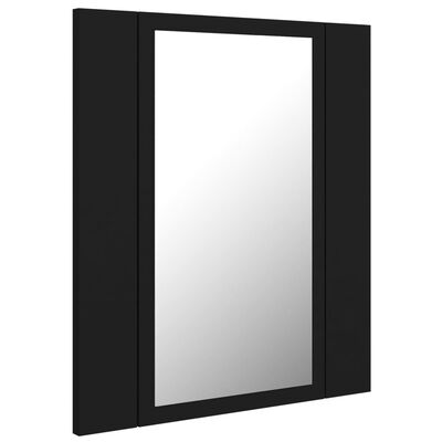vidaXL LED koupelnová skříňka se zrcadlem černá 40 x 12 x 45 cm akryl