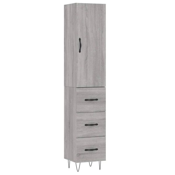 vidaXL Skř&iacute;ň highboard &scaron;ed&aacute; sonoma 34,5 x 34 x 180 cm kompozitn&iacute; dřevo
