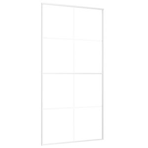 vidaXL Posuvn&eacute; dveře ESG sklo a hlin&iacute;k 102,5 x 205 cm b&iacute;l&eacute;