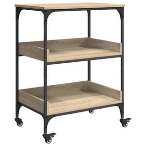 vidaXL Kuchyňsk&yacute; voz&iacute;k Sonoma dub 60 x 41 x 80,5 cm Kompozitn&iacute; dřevo