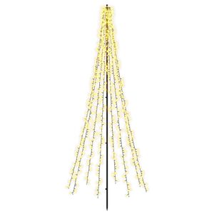 vidaXL LED v&aacute;nočn&iacute; strom 235 cm 1000 LED Tepl&aacute; b&iacute;l&aacute; Ocel Čern&aacute;
