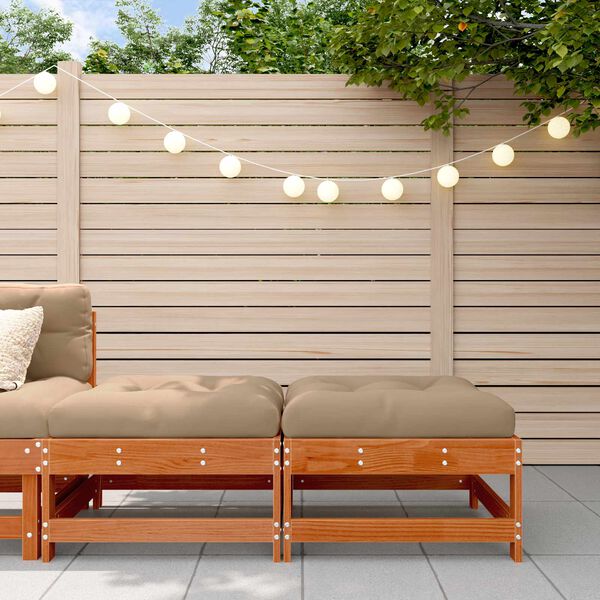 vidaXL Podnožka do zahrady Masivn&iacute; borovice Voskově Hněd&aacute;