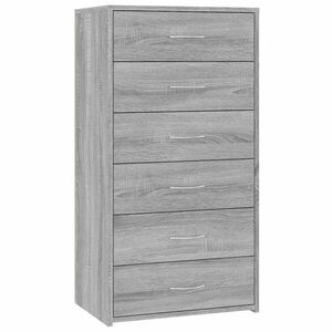 vidaXL Př&iacute;born&iacute;k 6 z&aacute;suvek &scaron;ed&yacute; sonoma 50x34x96 cm kompozitn&iacute; dřevo