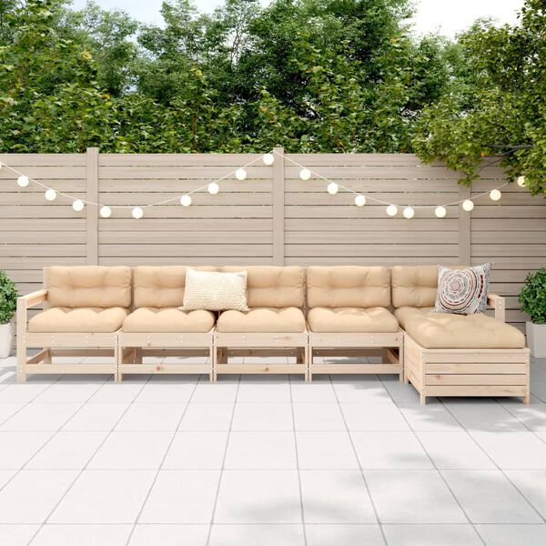 vidaXL 6d&iacute;ln&aacute; zahradn&iacute; sedac&iacute; souprava masivn&iacute; borovice