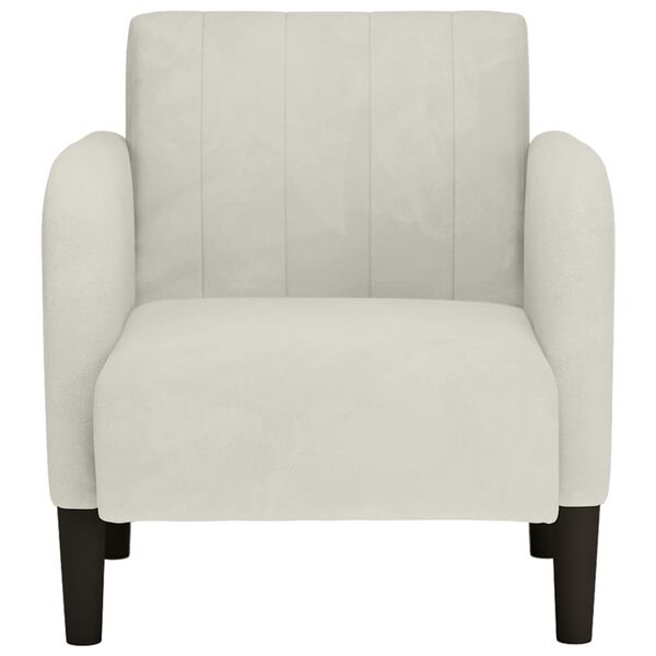 vidaXL Rozkl&aacute;dac&iacute; křeslo s područkami kr&eacute;mov&aacute; 54 cm samet