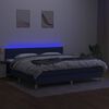 vidaXL Box spring postel s matrac&iacute; a LED modr&aacute; 200x200 cm textil